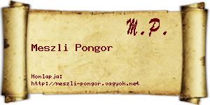 Meszli Pongor névjegykártya